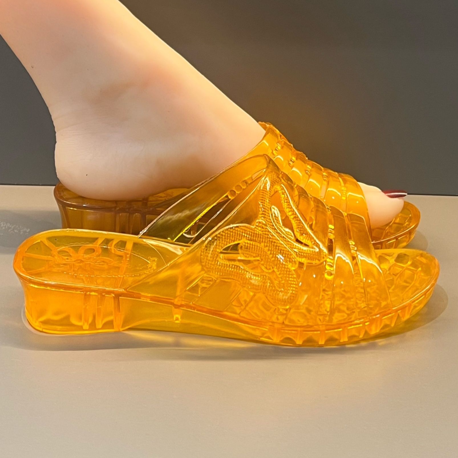 Jelly Sandal Women - Sandalias de cuña de gelatina con