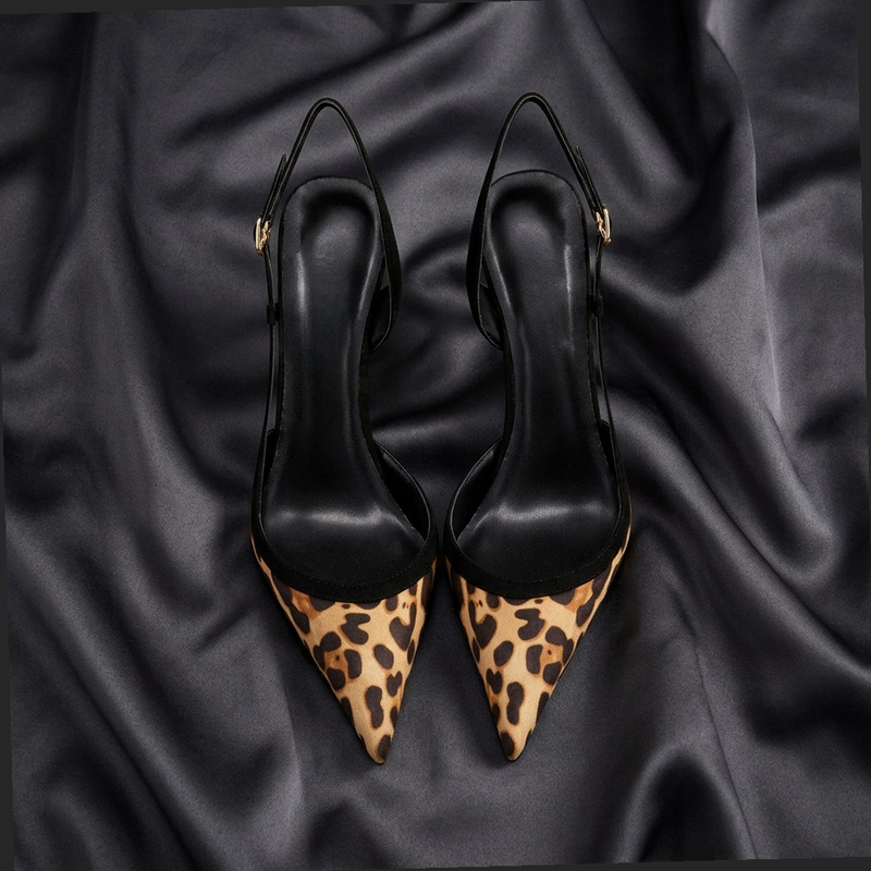 Leopard Print Heels - Yuejinlong # YJ26-802, Sandalias de Ante