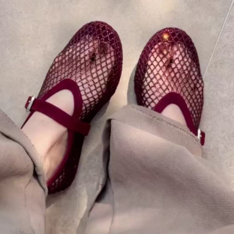 Women'S Shoes Large - Sandalias Baotou con Pedrería Hueca para