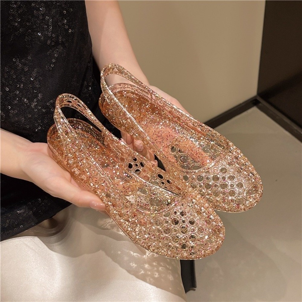 Jelly Sandal Women - Sandalias Transparentes de Cristal, Calzado Transpirable