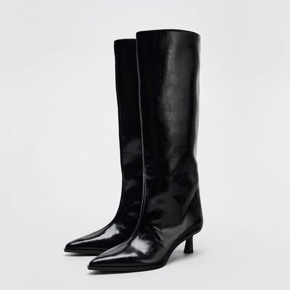 Wide Fit Heels - 2026 bota ancha tubo puntiagudo tacón