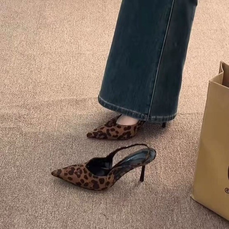 Sandalias de tacón alto con es - Leopard Print Heels reseña y precio