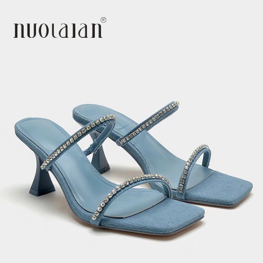 Sandalias de tacón vaquero con - Women Shoes Zara reseña y precio