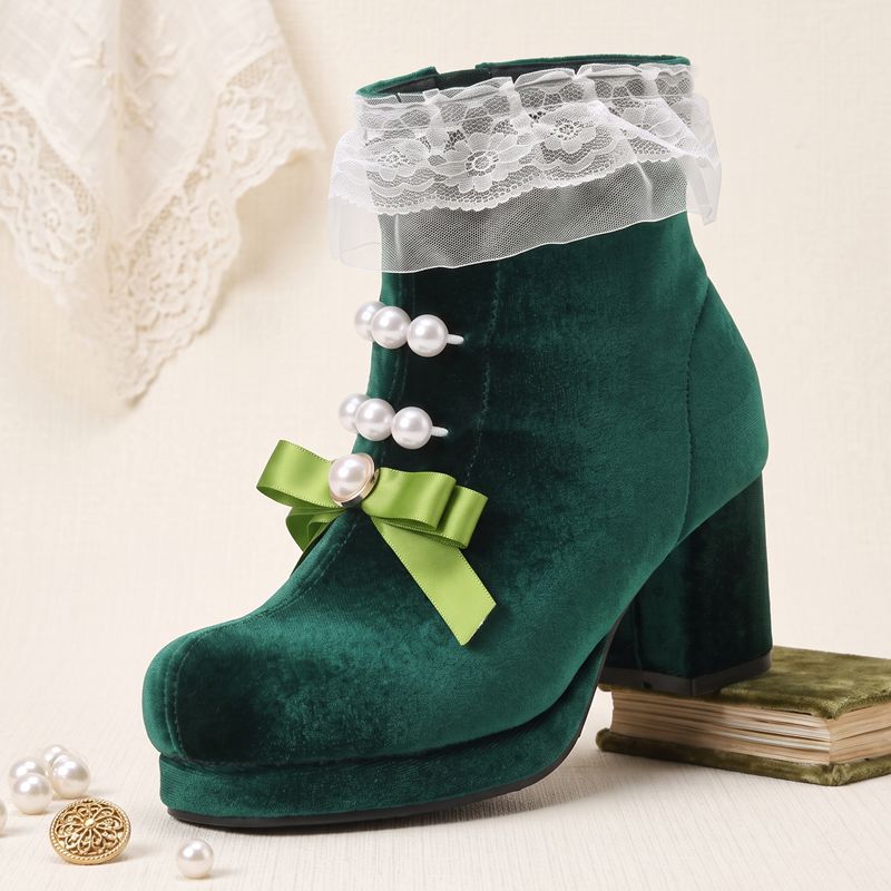 Botas de tobillo verdes ORCHA  - Wide Fit Heels reseña y precio