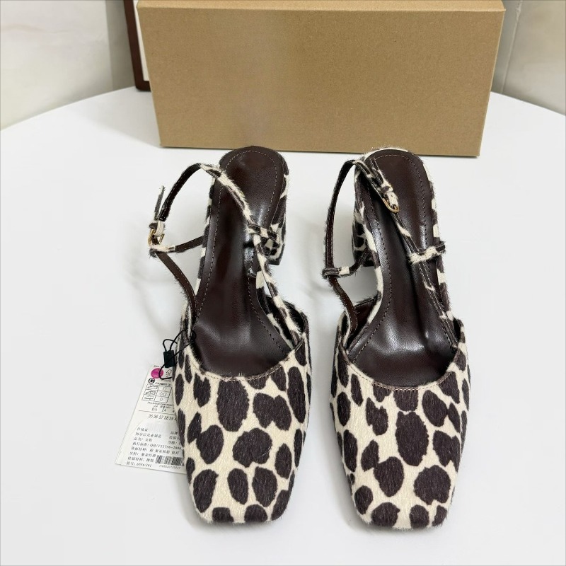 Sandalias de tacón medio con e - Leopard Print Heels reseña y precio