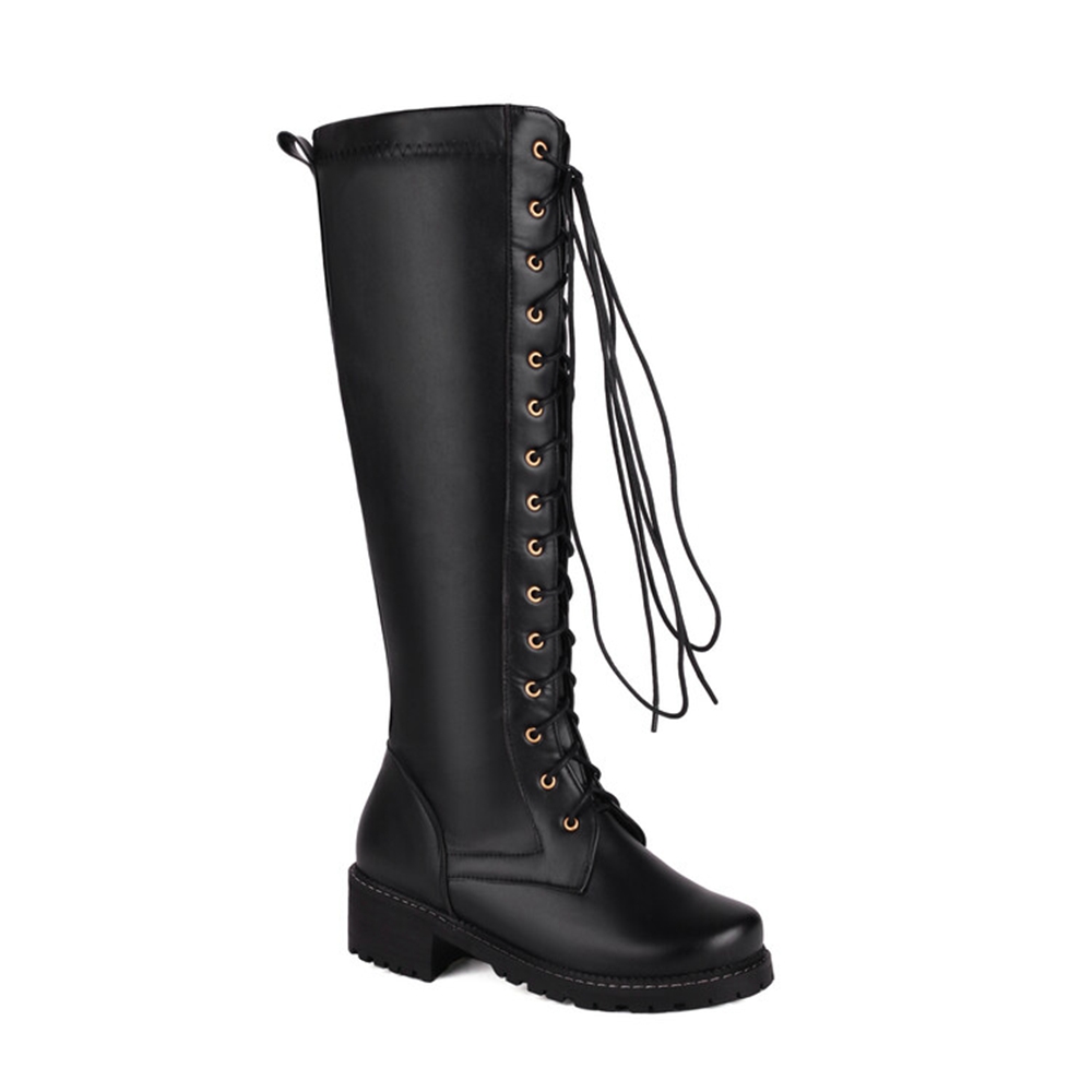 Botas de cuero hasta la rodill - Wide Fit Heels reseña y precio
