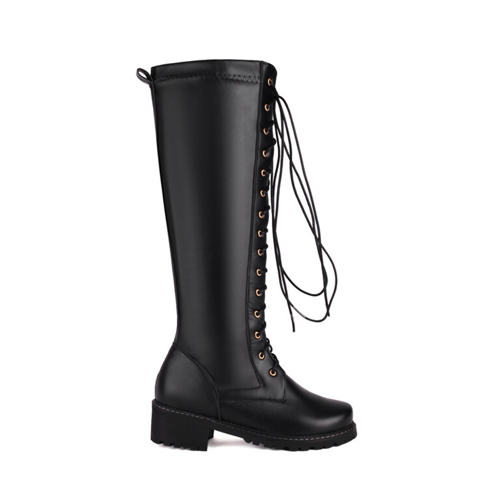 Botas de cuero hasta la rodill - Wide Fit Heels reseña y precio